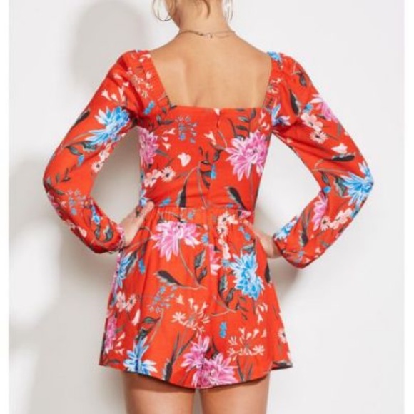 ALI & JAY Red Floral Romper NWT $128. - Picture 3 of 11